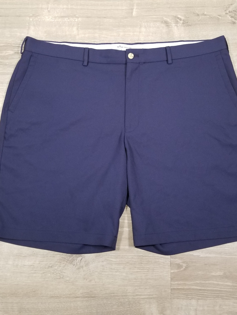 Peter Millar Performance Golf Shorts Mens 42x9 Navy Blue Stretch Casual Comfort